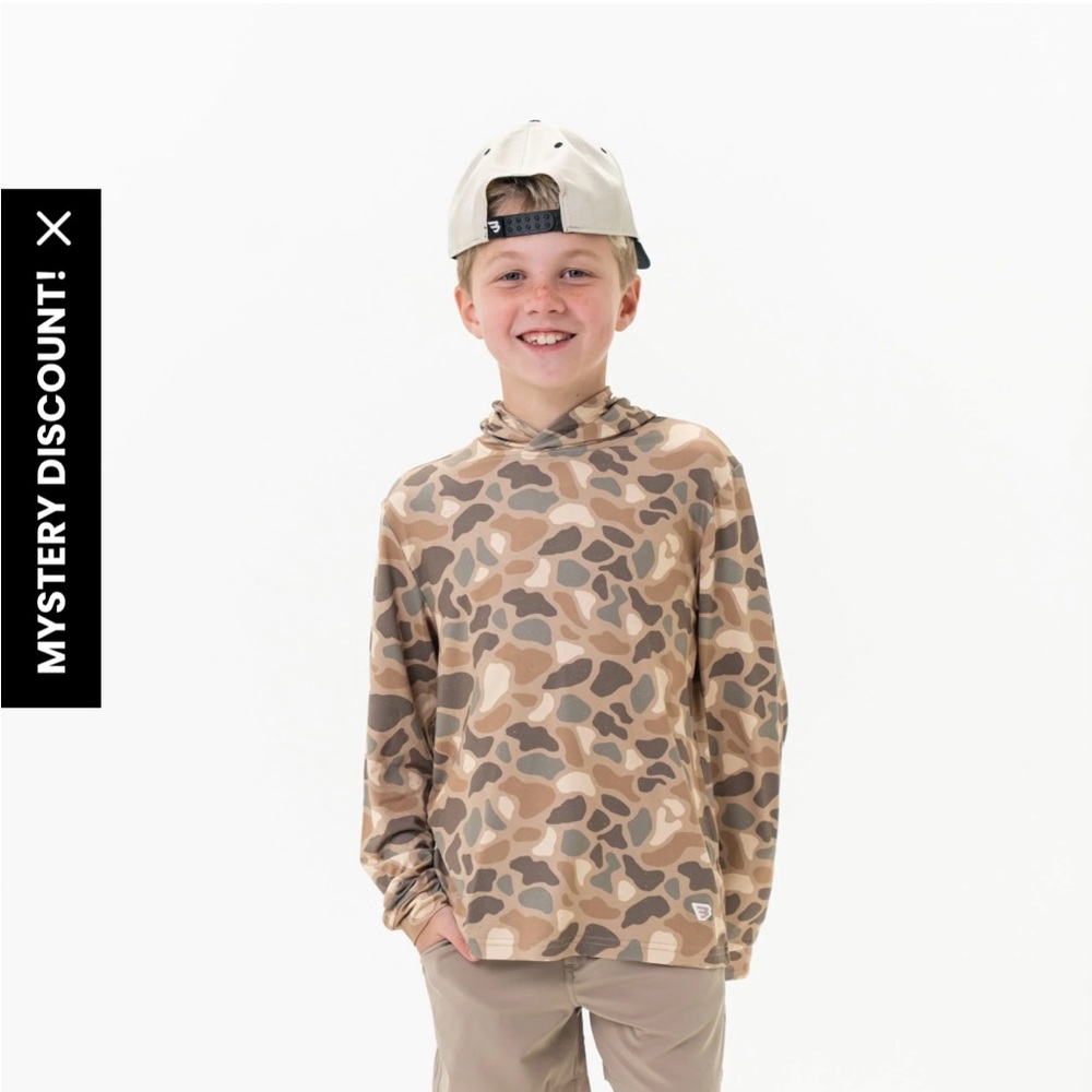 BURLEBO Kids Tan Camouflage Hoodie